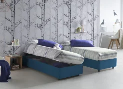 Letto piazza e mezza Ariba, adatto per materasso Cm 120x190, Blu