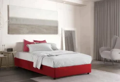 Letto piazza e mezza Ariba, adatto per materasso Cm 120x190, Rosso
