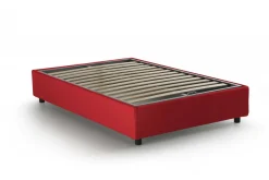 Letto piazza e mezza Ariba, adatto per materasso Cm 120x190, Rosso