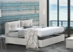 Letto piazza e mezza Arieta, con materasso Cm 120x190 incluso, Bianco