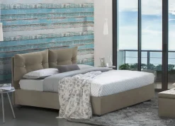 Letto piazza e mezza Arieta, con materasso Cm 120x190 incluso, Tortora
