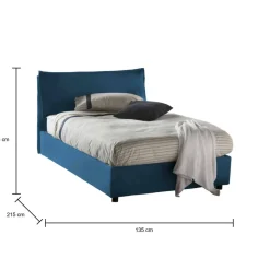 Letto piazza e mezza Arnaldo, adatto per materasso Cm 120x200, Grigio