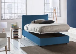 Letto piazza e mezza Arnaldo, adatto per materasso Cm 120x200, Grigio
