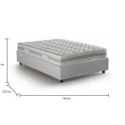 Letto piazza e mezza Arnoldi, con materasso Cm 120x200 incluso, Bianco