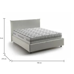 Letto piazza e mezza Arpaise, con materasso Cm 120x190 incluso, Bianco