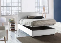 Letto piazza e mezza Asso, adatto per materasso Cm 120x190, Bianco