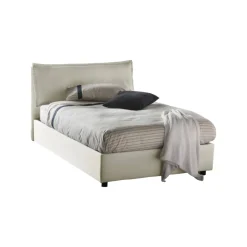 Letto piazza e mezza Attinia, con materasso Cm 120x190 incluso, Beige