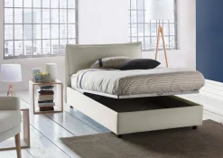 Letto piazza e mezza Attinia, con materasso Cm 120x190 incluso, Beige