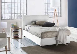 Letto piazza e mezza Attinia, con materasso Cm 120x190 incluso, Bianco