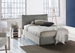 Letto piazza e mezza Attinia, con materasso Cm 120x190 incluso, Rosso