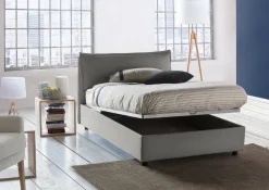 Letto piazza e mezza Attinia, con materasso Cm 120x190 incluso, Rosso