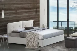 Letto piazza e mezza Bacio, con materasso Cm 120x190 incluso, Bianco
