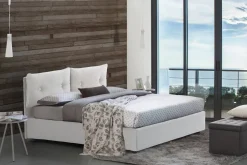 Letto piazza e mezza Bacio, con materasso Cm 120x190 incluso, Bianco