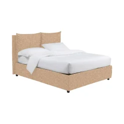 Letto Piazza e Mezza Beige Sfoderabile Contenitore, Dimensione Materasso 120x190 cm - Erchie