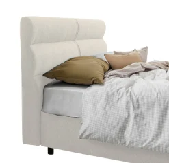 Letto Piazza e Mezza Beige Sfoderabile Contenitore, Dimensione Materasso 120x200 cm Made in Italy - Briona