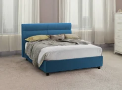 Letto Piazza e Mezza blu Materasso Incluso Sfoderabile, Contenitore Made in Italy - Briosco