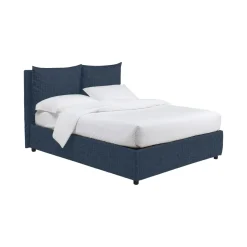 Letto Piazza e Mezza blu Sfoderabile Contenitore, Dimensione Materasso 120x190 cm - Erchie