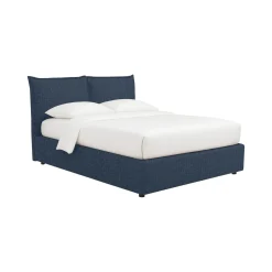 Letto Piazza e Mezza blu Sfoderabile Contenitore, Dimensione Materasso 120x200 cm - Marmora