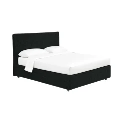 Letto Piazza e Mezza Grigio Scuro Sfoderabile Contenitore, Dimensione Materasso 120x200 cm - Silandro
