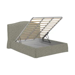 Letto Piazza e Mezza Grigio Sfoderabile Contenitore, Dimensione Materasso 120x190 cm - Lavagna