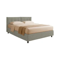 Letto Piazza e Mezza Grigio Sfoderabile Contenitore, Dimensione Materasso 120x200 cm - Concesio