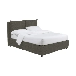 Letto Piazza e Mezza Grigio Tortora Sfoderabile Contenitore, Dimensione Materasso 120x190 cm - Erchie