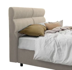 Letto Piazza e Mezza Grigio Tortora Sfoderabile Contenitore, Dimensione Materasso 120x200 cm Made in Italy - Briona