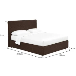 Letto Piazza e Mezza Marrone Sfoderabile Contenitore, Dimensione Materasso 120x200 cm - Silandro