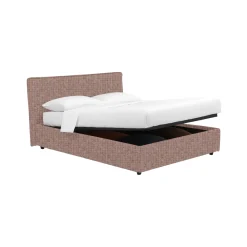 Letto Piazza e Mezza Rosa Antico Sfoderabile Contenitore, Dimensione Materasso 120x190 cm - Cirie