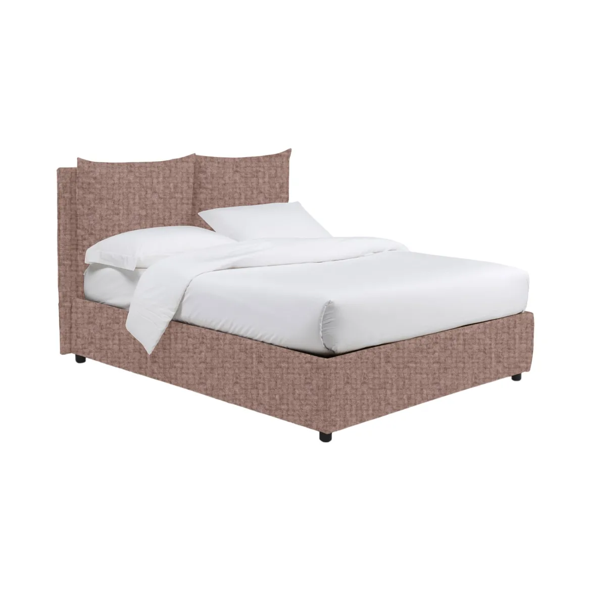 Letto Piazza e Mezza Rosa Antico Sfoderabile Contenitore, Dimensione Materasso 120x200 cm - Diamante