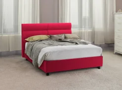 Letto Piazza e Mezza Rosso Materasso Incluso Sfoderabile, Contenitore Made in Italy - Brinzio