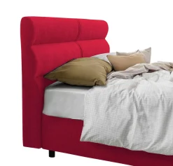 Letto Piazza e Mezza Rosso Sfoderabile Contenitore, Dimensione Materasso 120x190 cm Made in Italy - Brivio