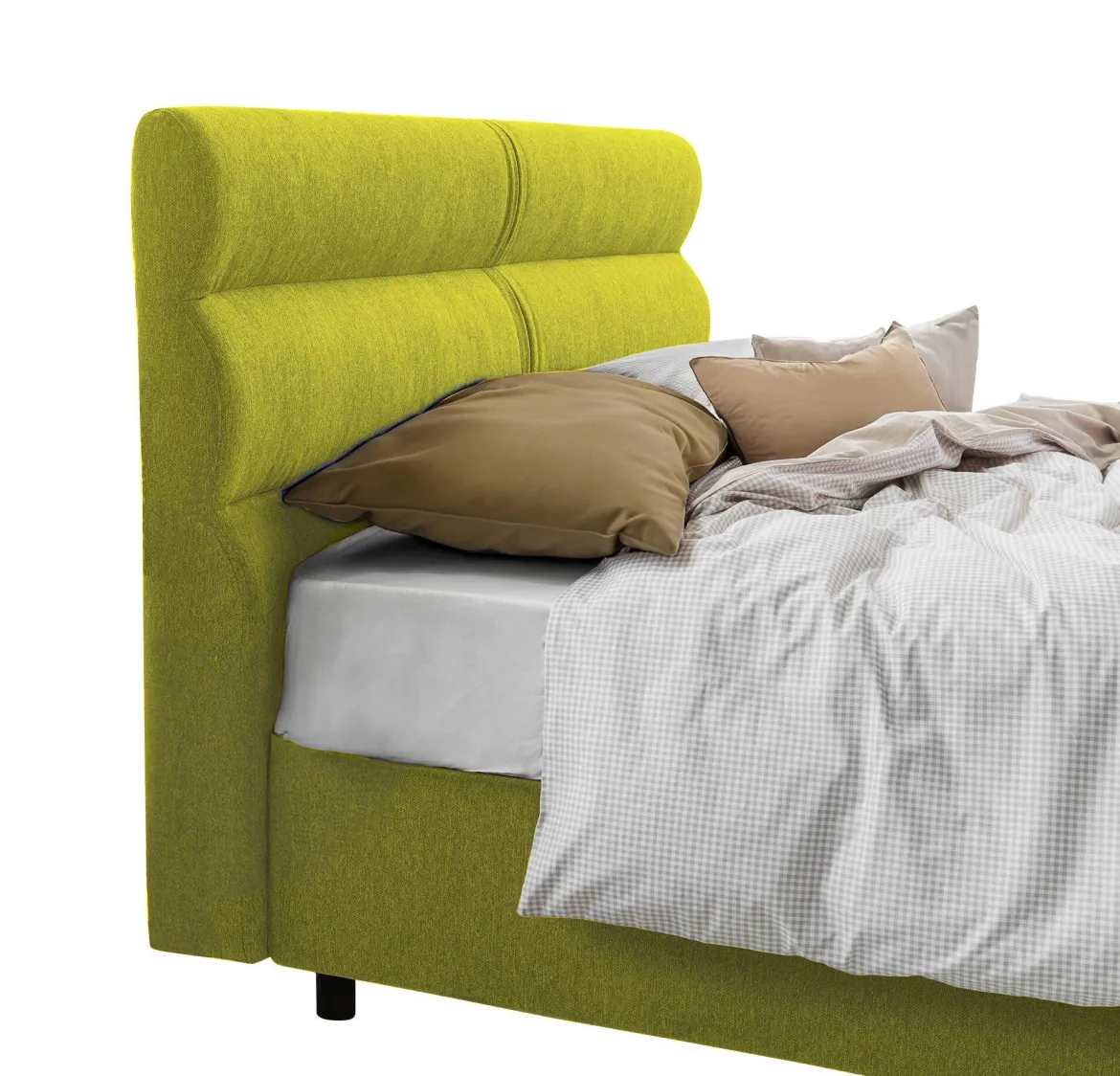 Letto Piazza e Mezza Verde Materasso Incluso Sfoderabile, Contenitore Made in Italy - Brinzio