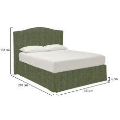 Letto Piazza e Mezza Verde Sfoderabile Contenitore, Dimensione Materasso 120x200 cm - Pollutri