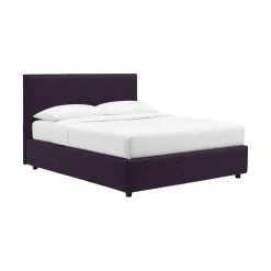 Letto Piazza e Mezza Viola Sfoderabile Contenitore, Dimensione Materasso 120x190 cm - Ciconio