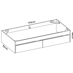 Letto 1 piazza rovere 194x95cm adatto per materasso 90x190 cm - Neki