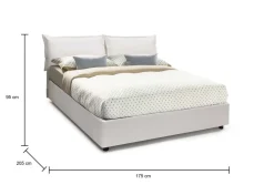 Letto 2 piazze contenitore bianco 175x205cm accogliente - Armani