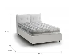 Letto 2 piazze contenitore bianco 175x215cm accogliente - Ariadni