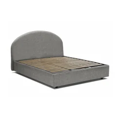 Letto 2 piazze contenitore grigio 175x215cm testiera arrotondata - Fiorella
