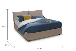 Letto 2 piazze contenitore tortora 175x205cm accogliente - Armani