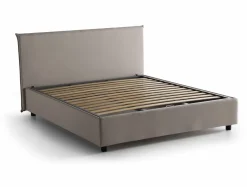 Letto 2 piazze contenitore tortora 175x215cm testiera arrotondata - Fiorella