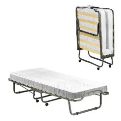 Letto Pieghevole Bianco Materasso Incluso Dimensione Materasso 80x190x10 cm, Imbottito - Chiauci