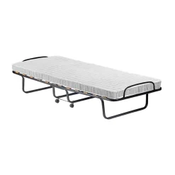 Letto Pieghevole Bianco Materasso Incluso Sfoderabile, Dimensione Materasso 80x190x10 cm - Nives