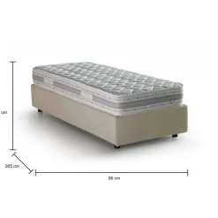 Letto 1 posto con contenitore beige 95x205 - Abbi