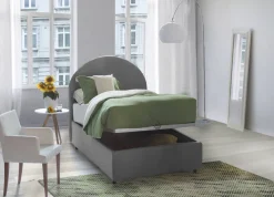 Letto 1 posto con contenitore grigio 95x205 - Egle