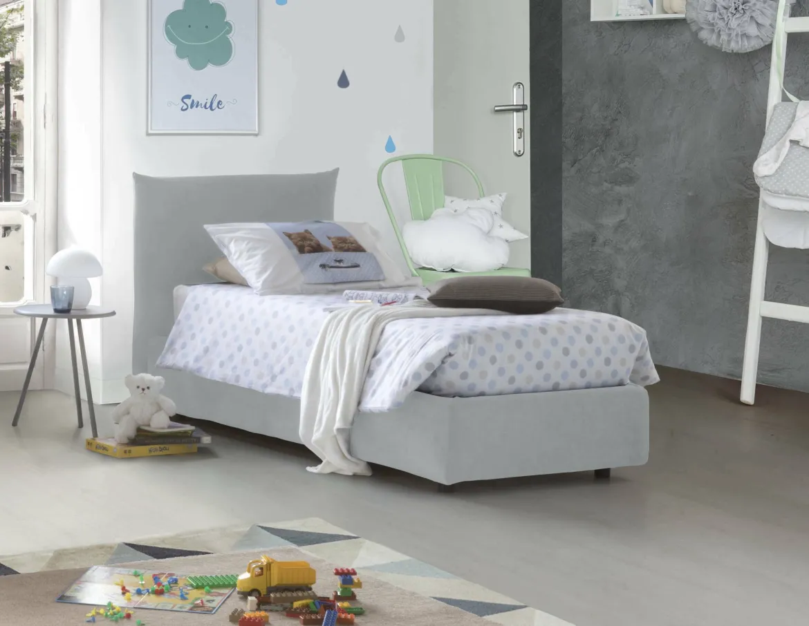 Letto 1 posto contenitore bianco 95x205cm 2 metri - Anathema