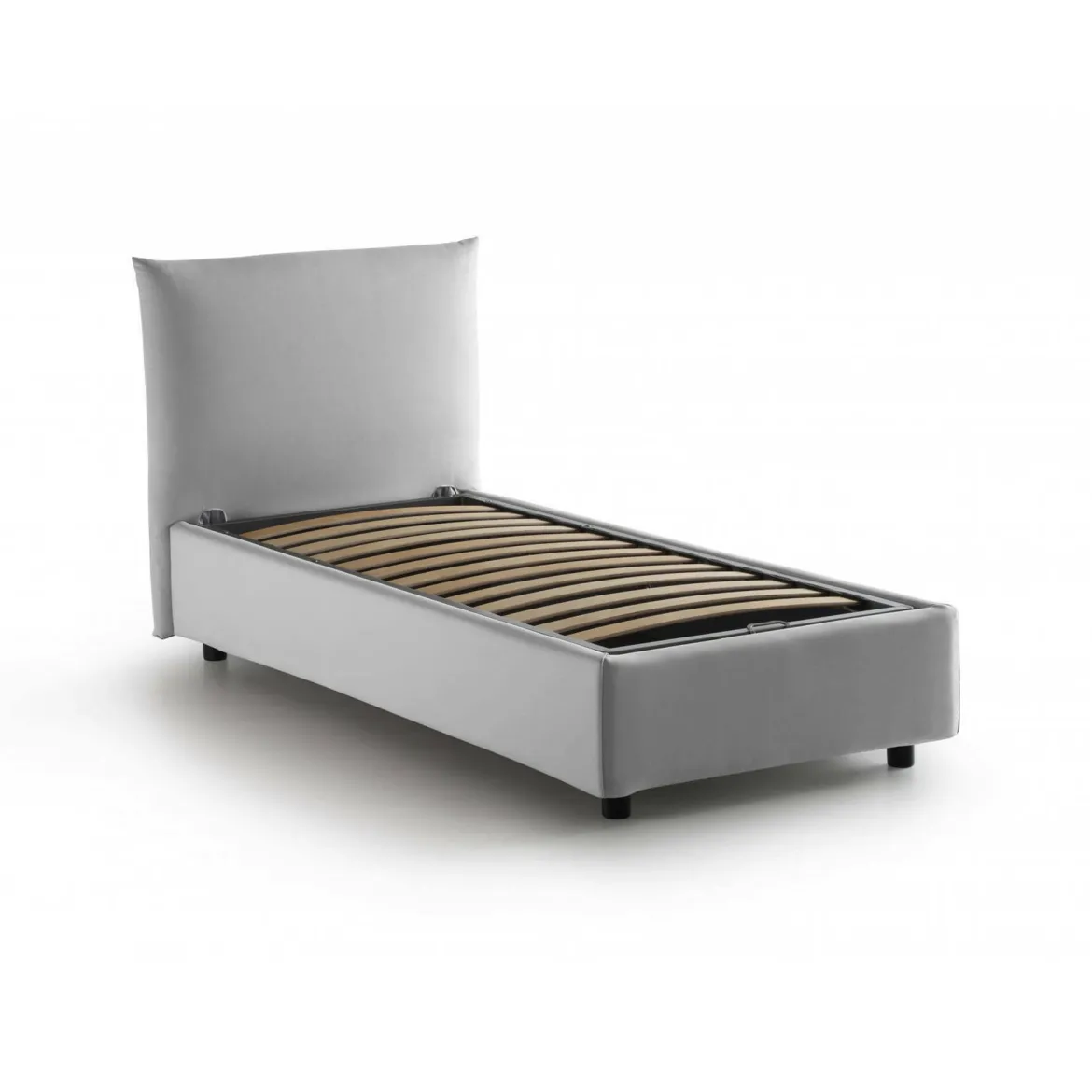 Letto 1 posto contenitore bianco 95x205cm 2 metri - Anathema