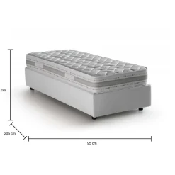 Letto 1 posto contenitore bianco 95x205cm sfoderabile - Janet