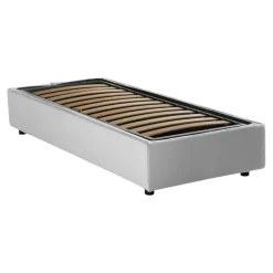 Letto 1 posto contenitore bianco 95x205cm sfoderabile - Janet