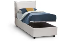 Letto 1 posto contenitore bianco 95x205cm sfoderabile - Janet